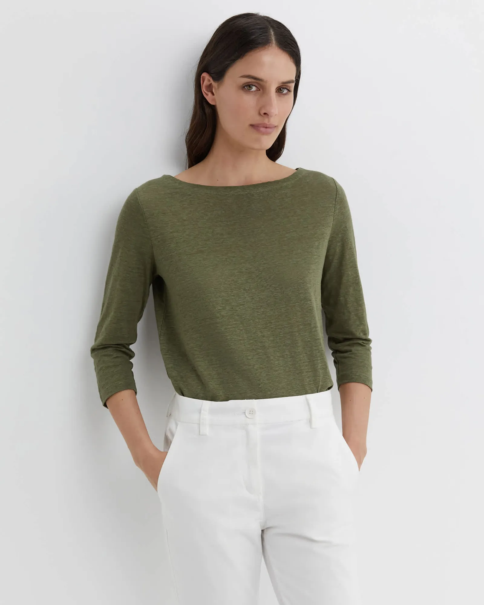 Best Sportscraft Cecile Linen Top in Khaki