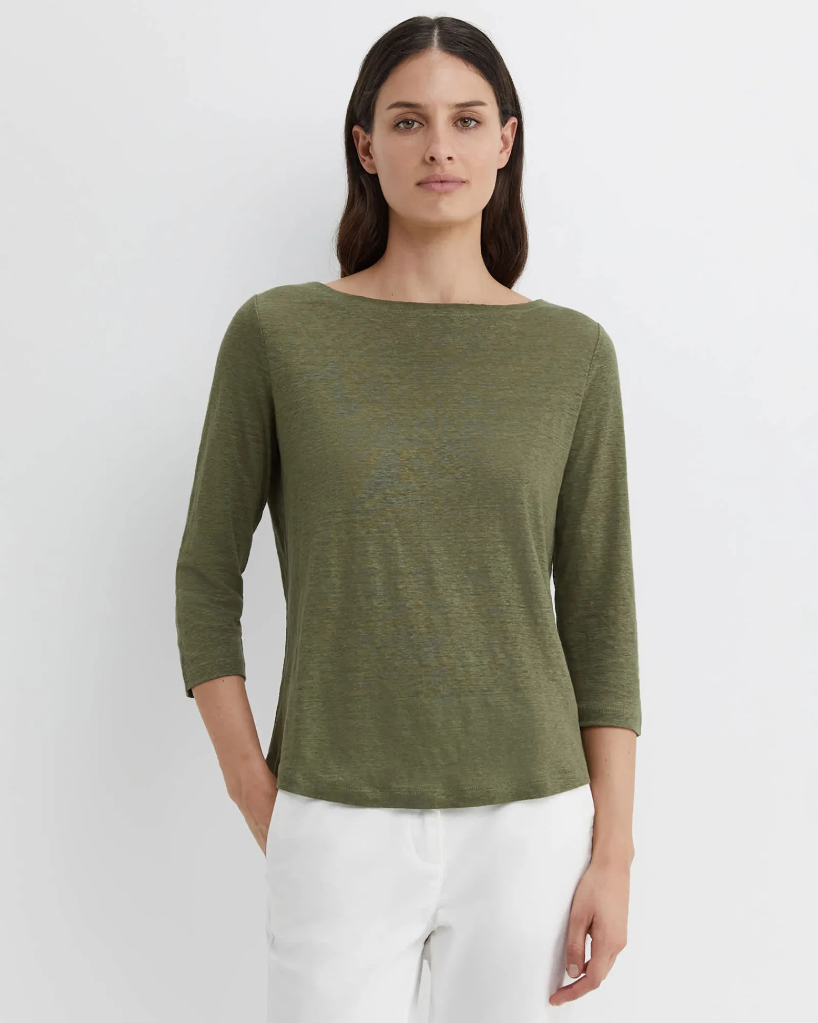 Best Sportscraft Cecile Linen Top in Khaki