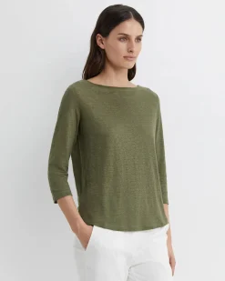 Best Sportscraft Cecile Linen Top in Khaki