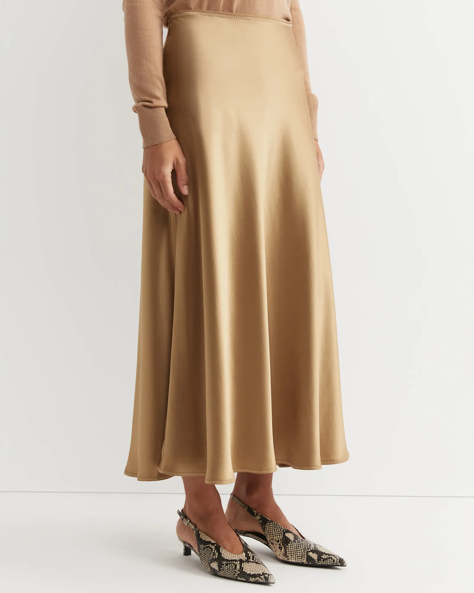 Hot Sportscraft Charlotte Bias Slip Skirt in Latte
