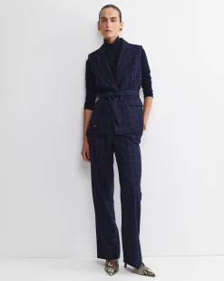 Clearance Sportscraft Chiara Check Vest in Navy