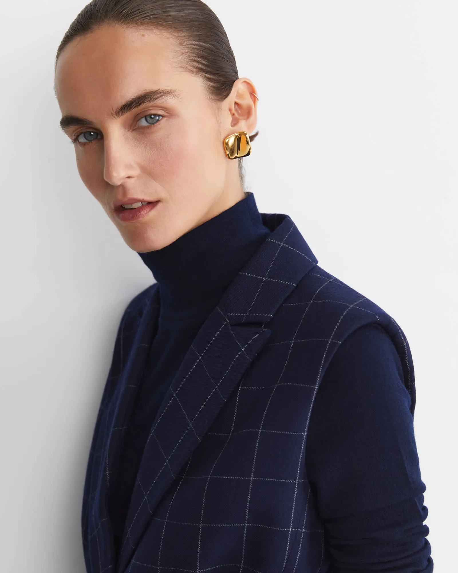 Clearance Sportscraft Chiara Check Vest in Navy