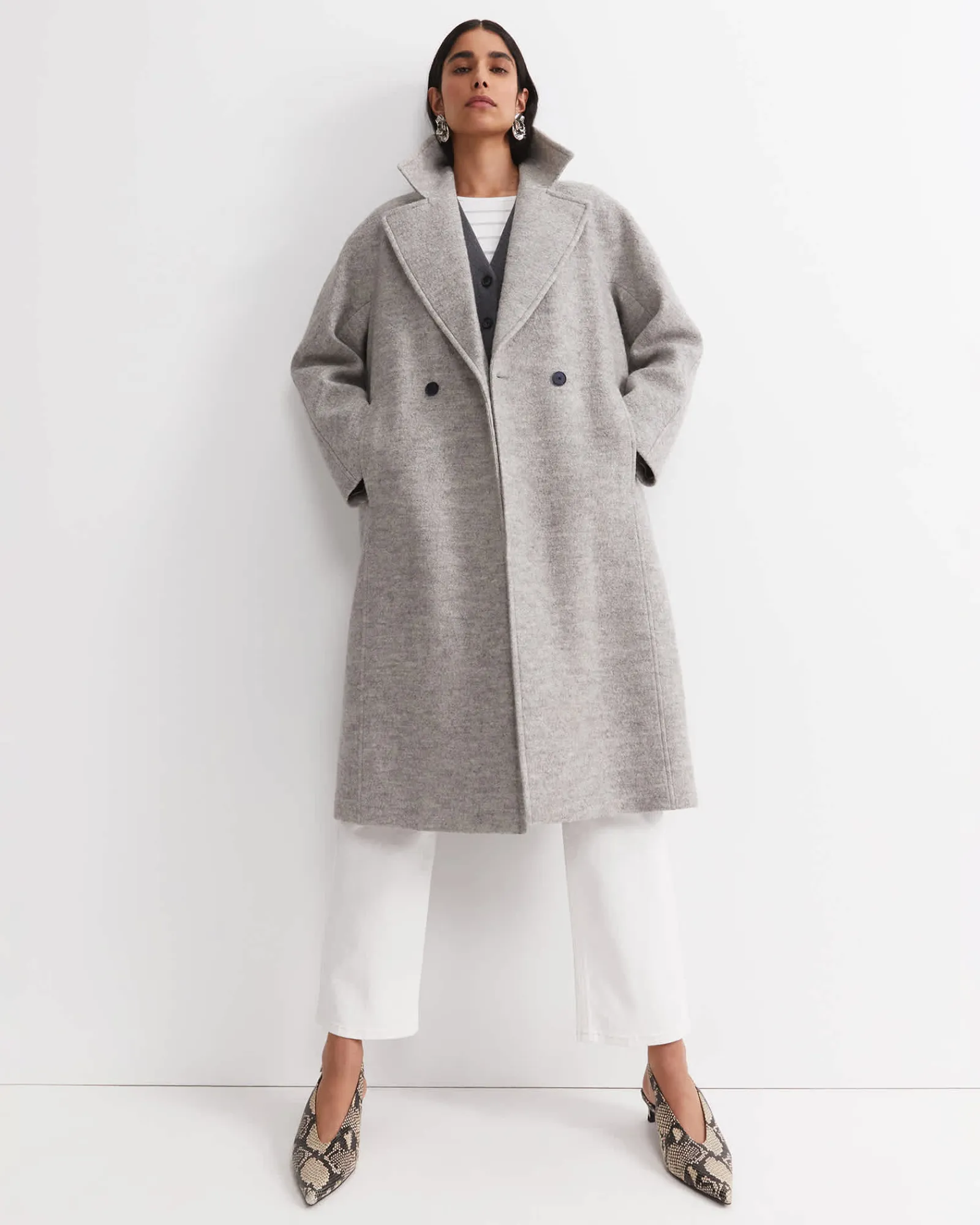 Best Sportscraft Chloe Wool Blend Boucle Coat in Grey