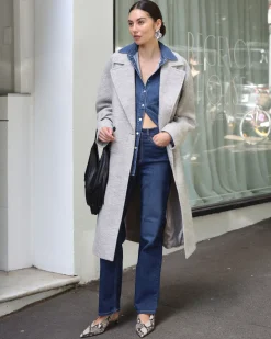 Best Sportscraft Chloe Wool Blend Boucle Coat in Grey