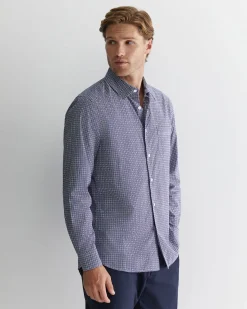 Discount Sportscraft Claremont Print Shirt in Ball Point Blue BallPointBlue