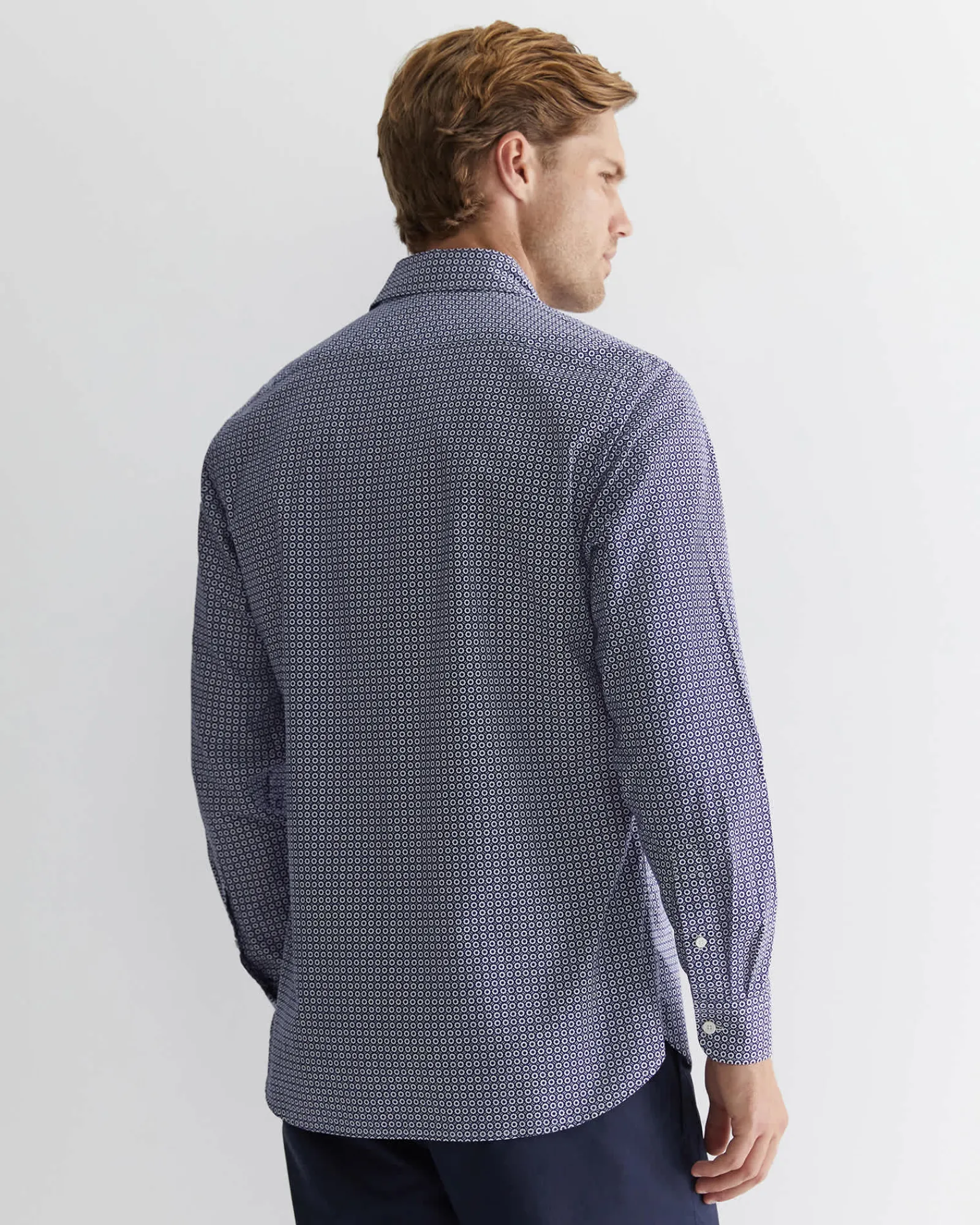 Discount Sportscraft Claremont Print Shirt in Ball Point Blue BallPointBlue