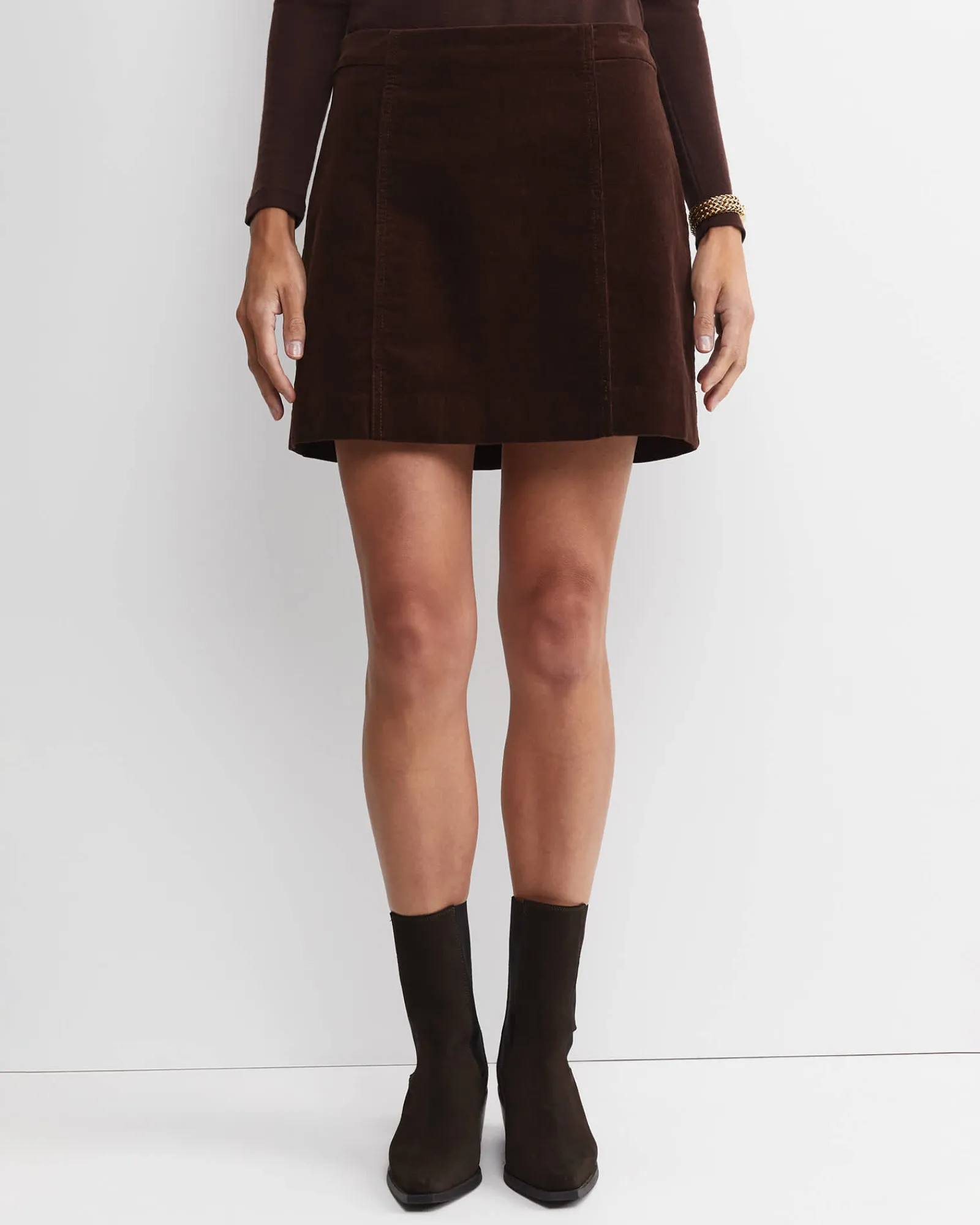 Hot Sportscraft Cleo Cord Mini Skirt in Chocolate