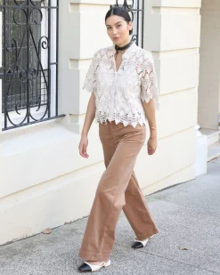 Sale Sportscraft Cleo Cord Wide Leg Jean in Camel