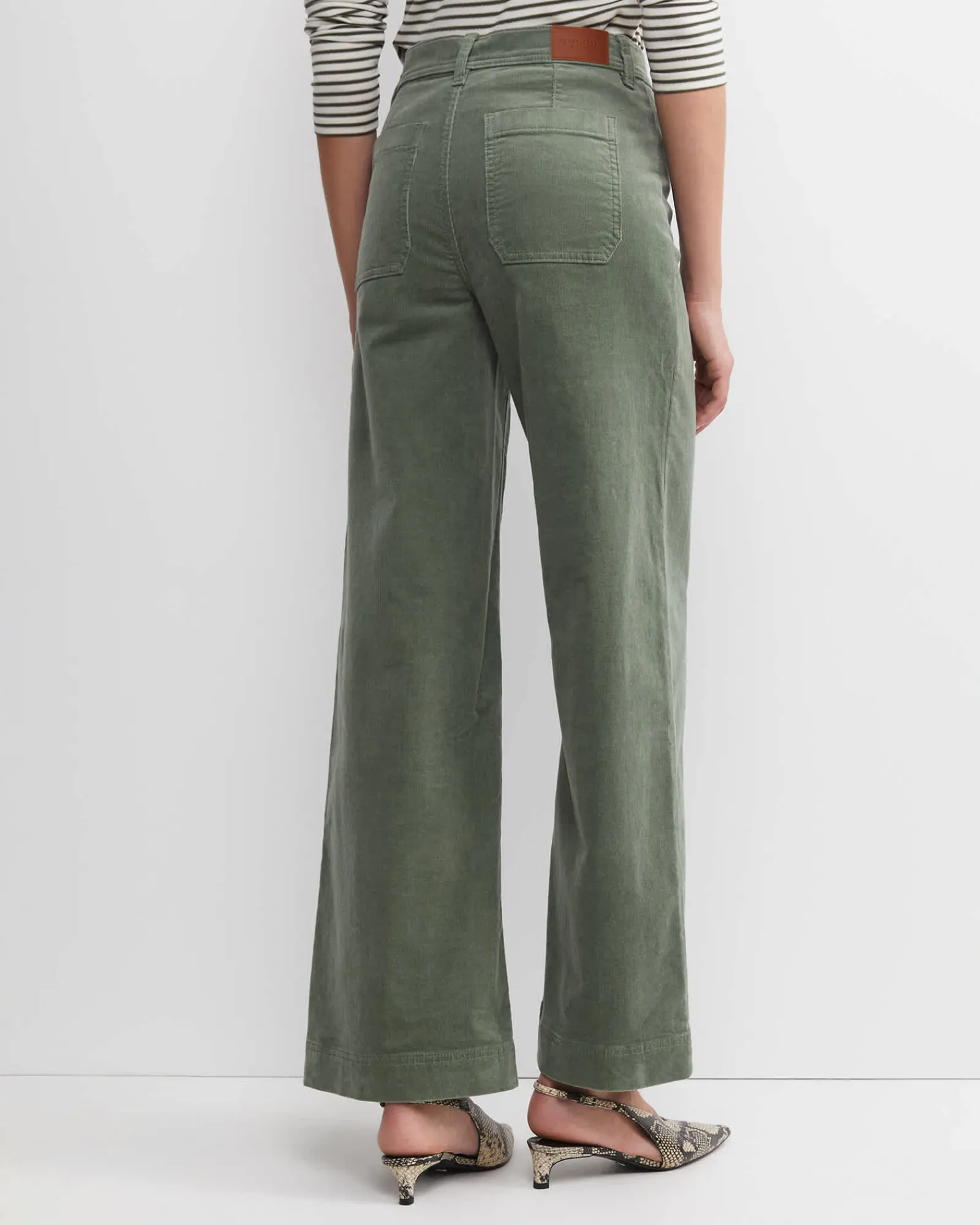 New Sportscraft Cleo Cord Wide Leg Jean in Sage
