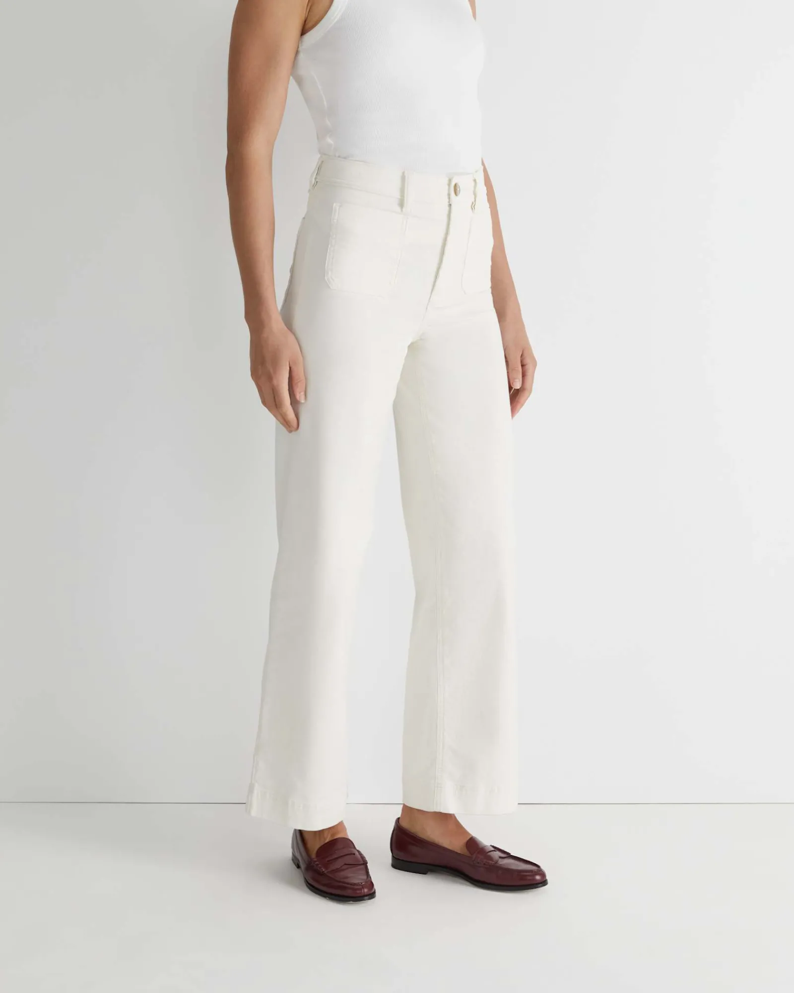 Fashion Sportscraft Cleo Cord Wide Leg Pant in Winter White WinterWhite