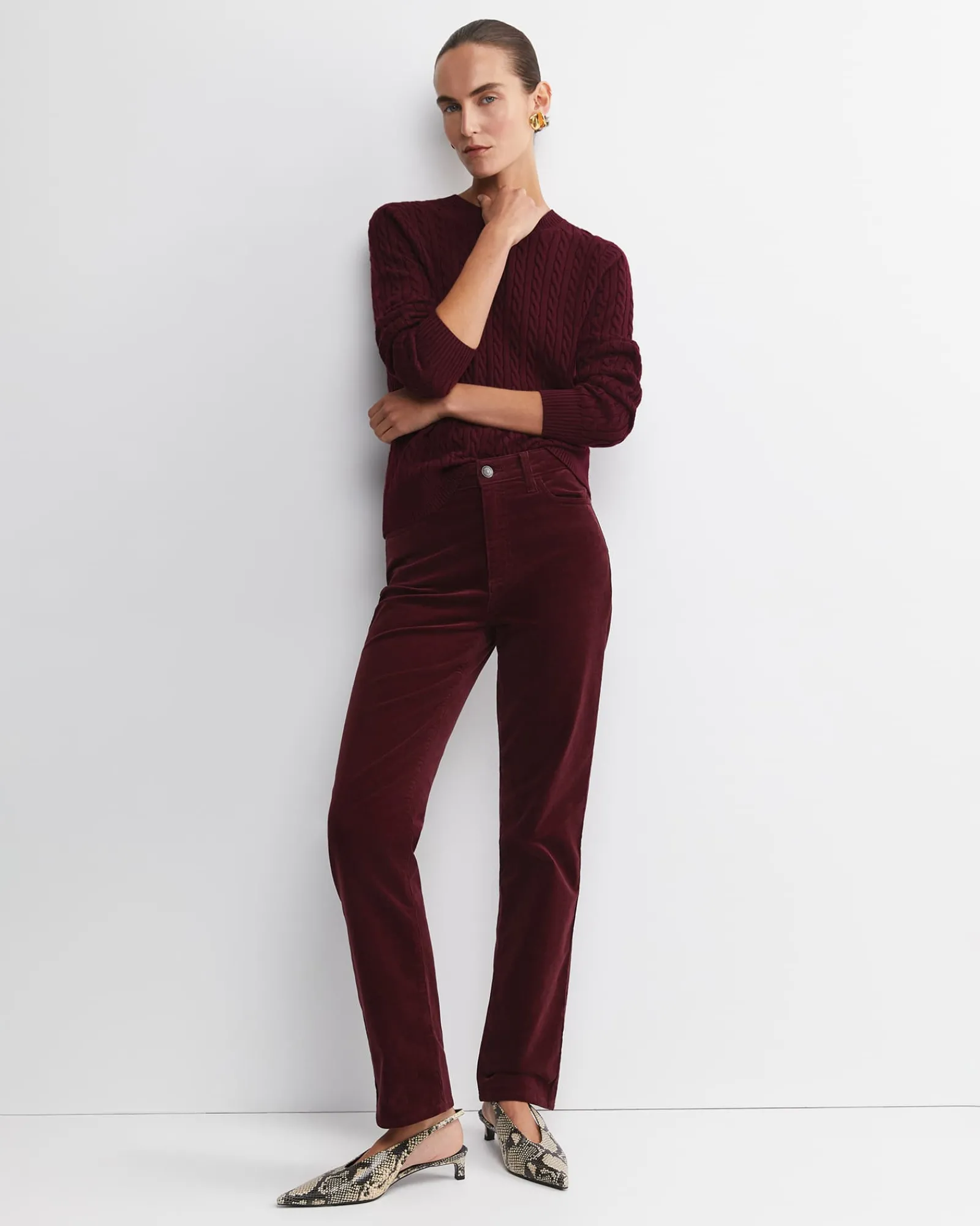 Hot Sportscraft Cleo Straight Cord Jean in Wine