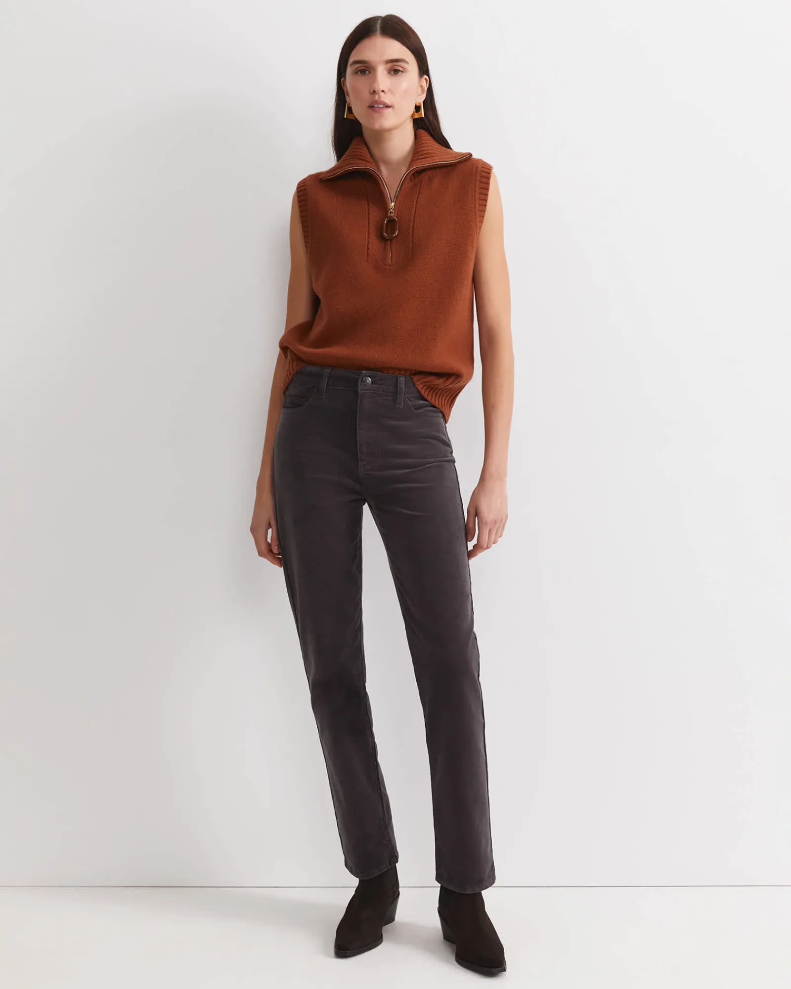 Discount Sportscraft Cleo Straight Cord Jean in Charcoal