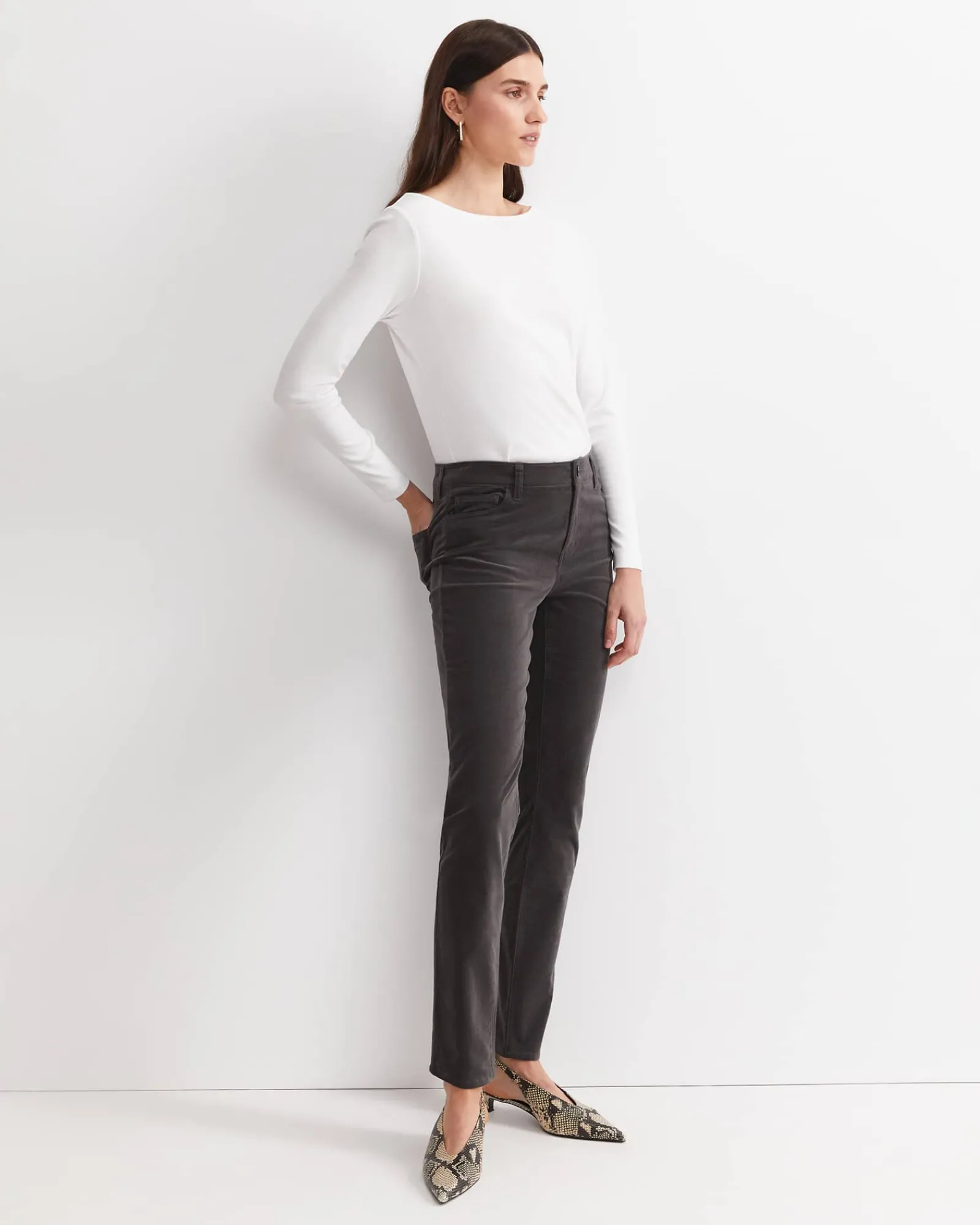 Hot Sportscraft Cleo Velvet Pant in Charcoal