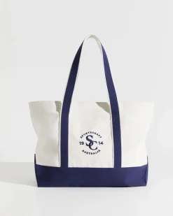 Sale Sportscraft Club Sport Canvas Tote in Ecrunavy Ecru/navy