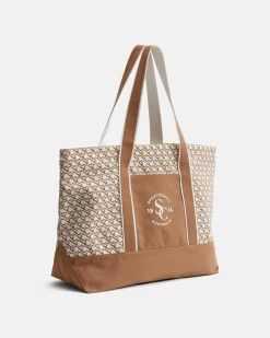 Online Sportscraft Club Sport Canvas Tote in Tanwhite Tan/white
