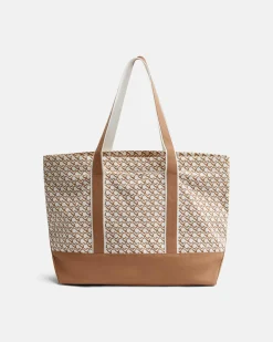 Online Sportscraft Club Sport Canvas Tote in Tanwhite Tan/white