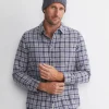 Outlet Sportscraft Cody Long Sleeve Check Shirt in Bluecharcoal Blue/charcoal
