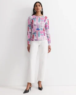 Clearance Sportscraft Construct Liberty Magic Tee in Pink Multi PinkMulti