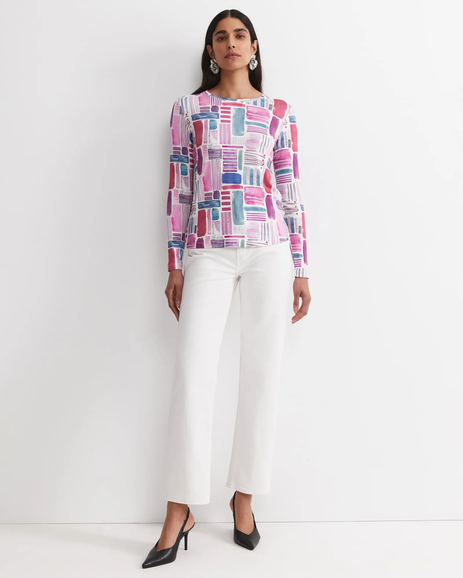 Clearance Sportscraft Construct Liberty Magic Tee in Pink Multi PinkMulti