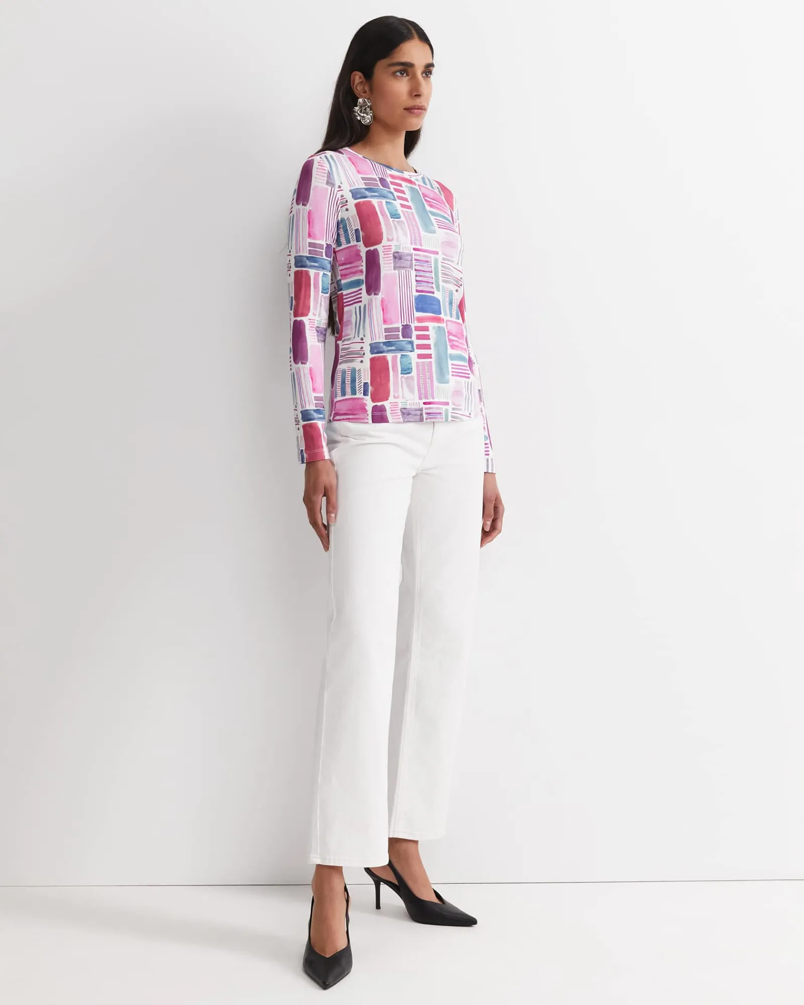 Clearance Sportscraft Construct Liberty Magic Tee in Pink Multi PinkMulti