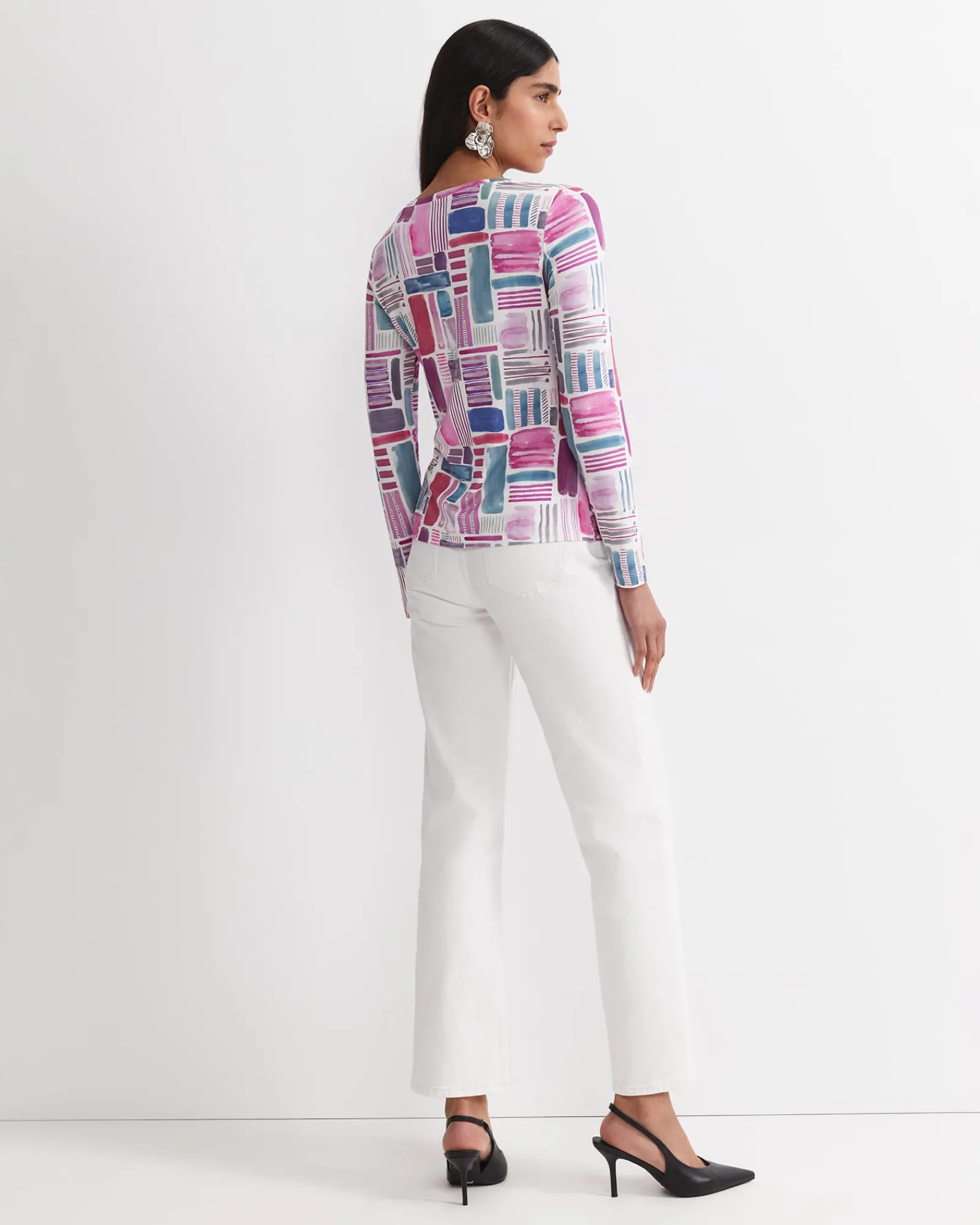 Clearance Sportscraft Construct Liberty Magic Tee in Pink Multi PinkMulti