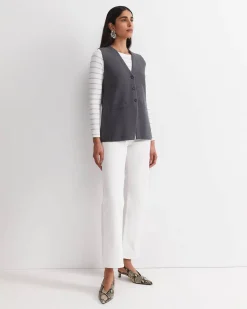 Discount Sportscraft Cotton Cashmere Knit Vest in Charcoal
