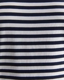 Outlet Sportscraft Cotton Crew 3 Quarter Sleeve T-Shirt in Navywhite Navy/white