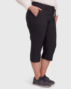 Hot Sportscraft Crop Linen Pant in Classic Navy ClassicNavy