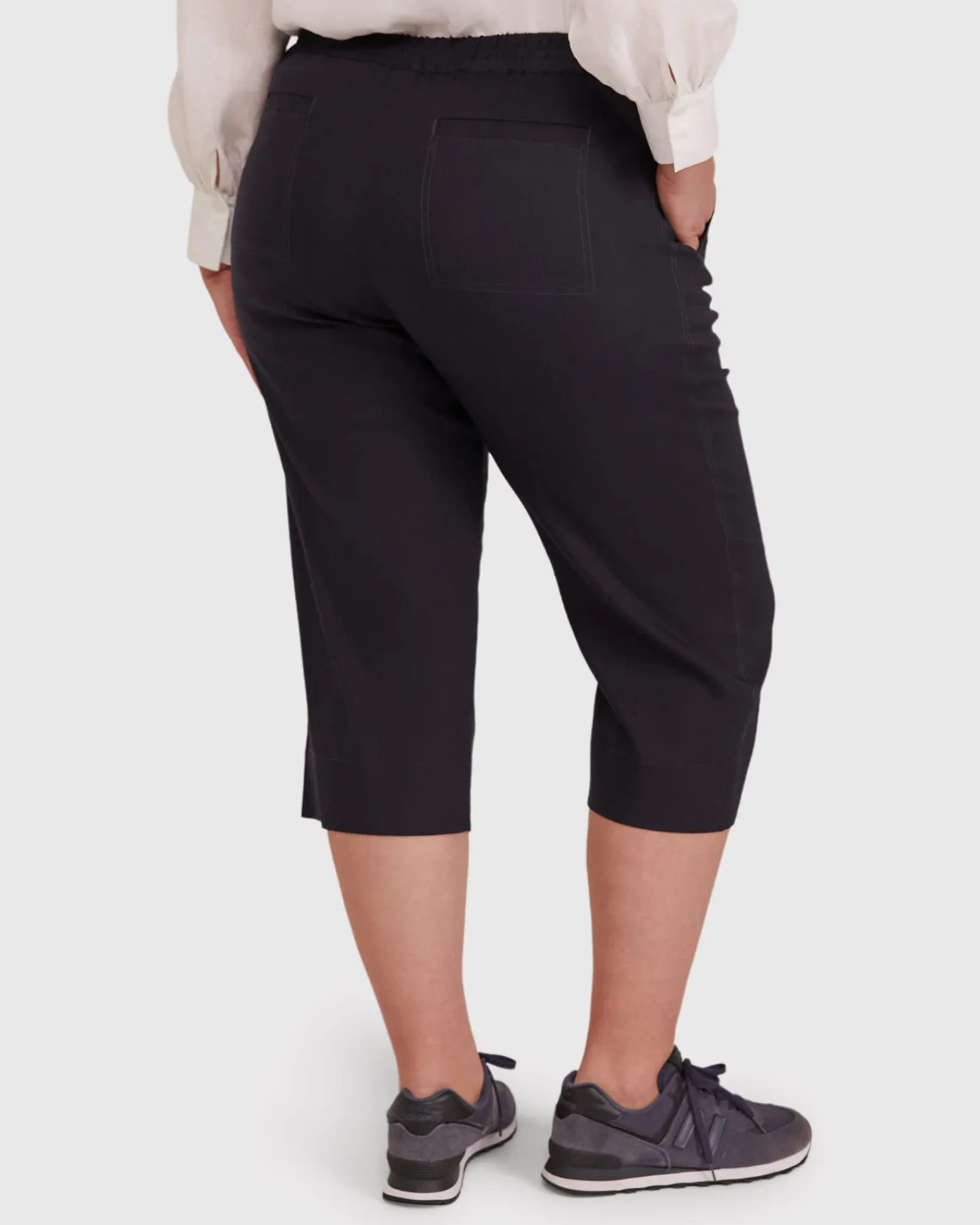Hot Sportscraft Crop Linen Pant in Classic Navy ClassicNavy