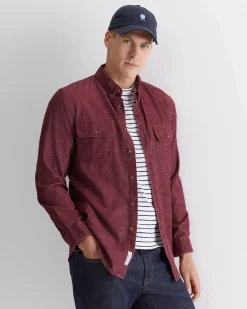 Clearance Sportscraft Cullen Cord Shirt in Wineberry