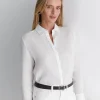 Online Sportscraft Dahlia Long Sleeve Linen Shirt in White