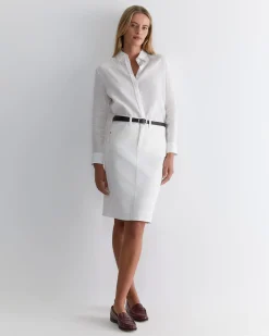 Online Sportscraft Dahlia Long Sleeve Linen Shirt in White