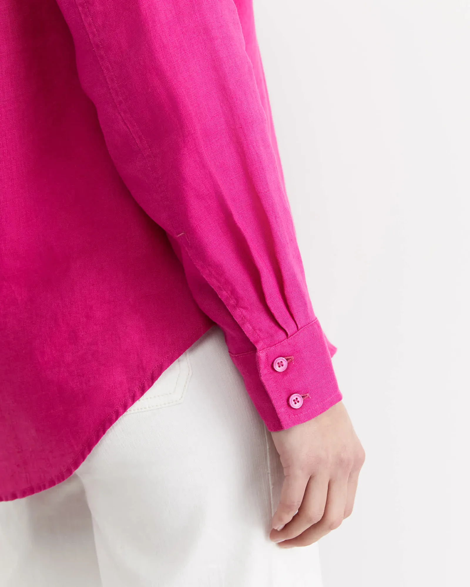 Sale Sportscraft Dahlia Long Sleeve Linen Shirt in Berry