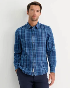 Online Sportscraft Darley Long Sleeve Check Shirt in Indigo