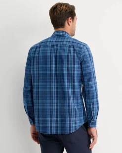 Online Sportscraft Darley Long Sleeve Check Shirt in Indigo
