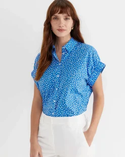 Fashion Sportscraft Dashy Lily Voile Shirt in Bluewhite Blue/white