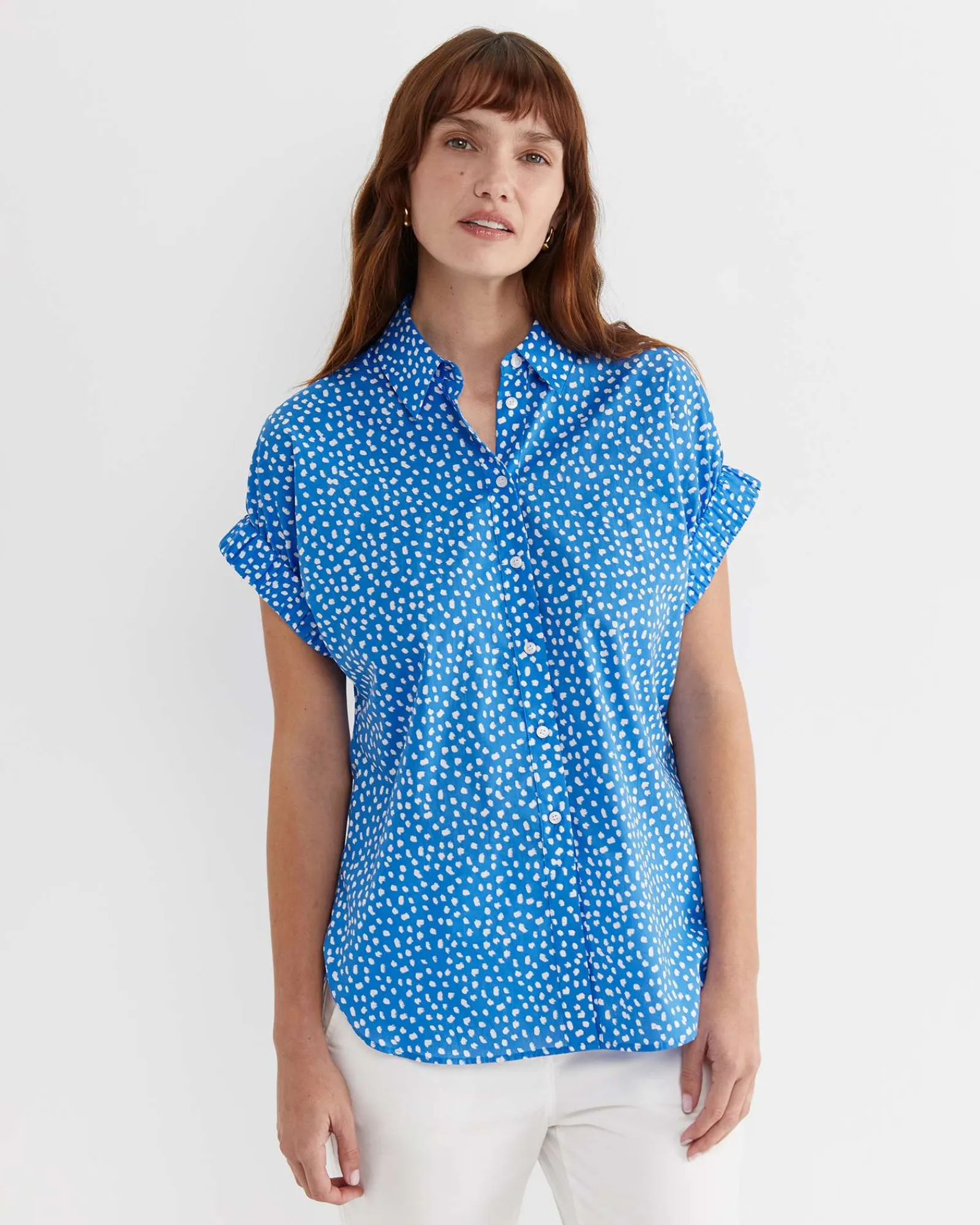 Fashion Sportscraft Dashy Lily Voile Shirt in Bluewhite Blue/white