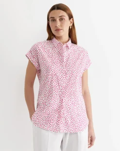 Sale Sportscraft Dashy Lily Voile Shirt in Whitepink White/pink