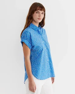 Fashion Sportscraft Dashy Lily Voile Shirt in Bluewhite Blue/white