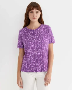 New Sportscraft Dashy Mercerised Tee in Purplewhite Purple/white