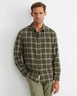 Online Sportscraft Davis Long Sleeve Check Shirt in Khaki