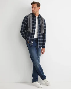 Discount Sportscraft Davis Long Sleeve Check Shirt in Navy