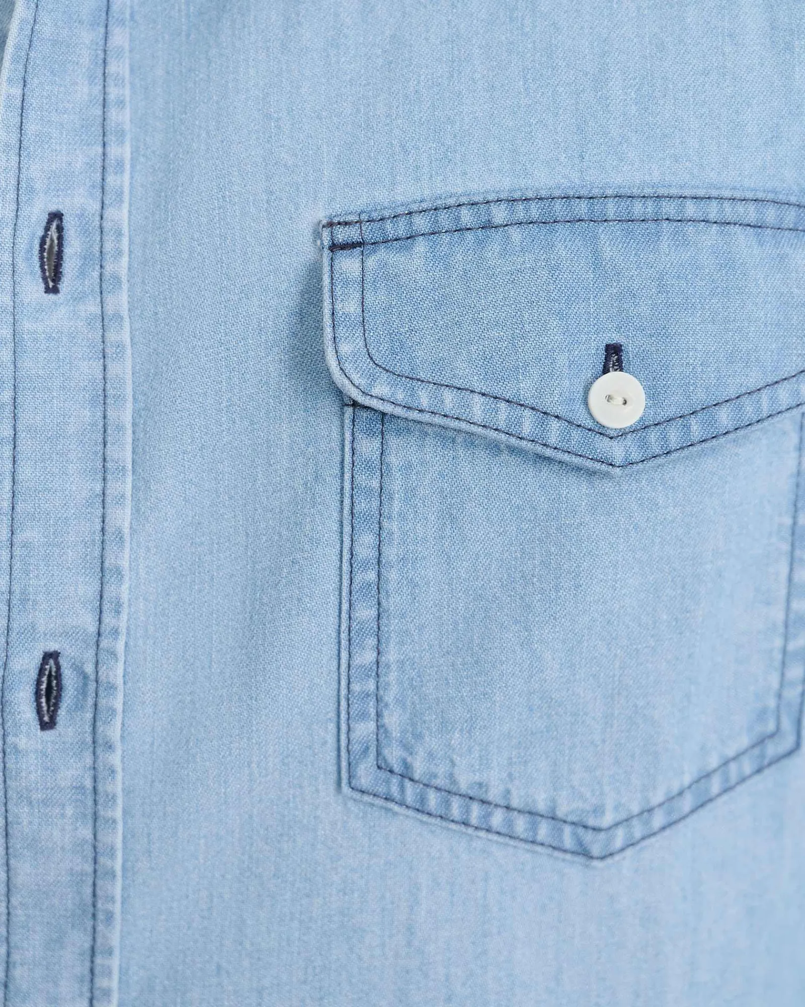 New Sportscraft Denim Long Sleeve Shirt in Light Wash LightWash