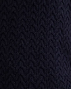 New Sportscraft Elka Cable Cropped Vest in Navy