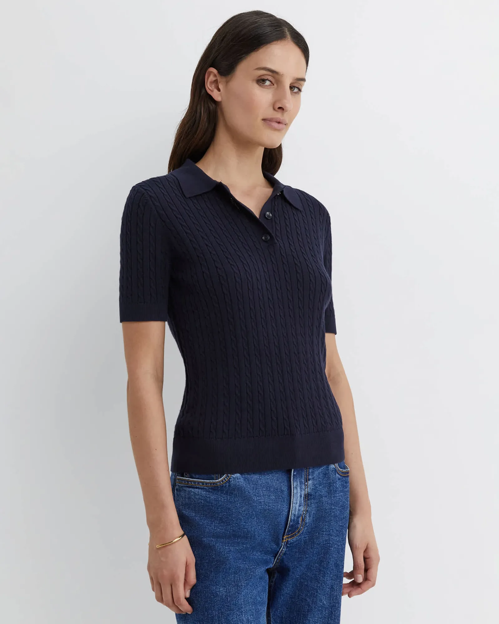 Outlet Sportscraft Elka Cable Polo in Navy