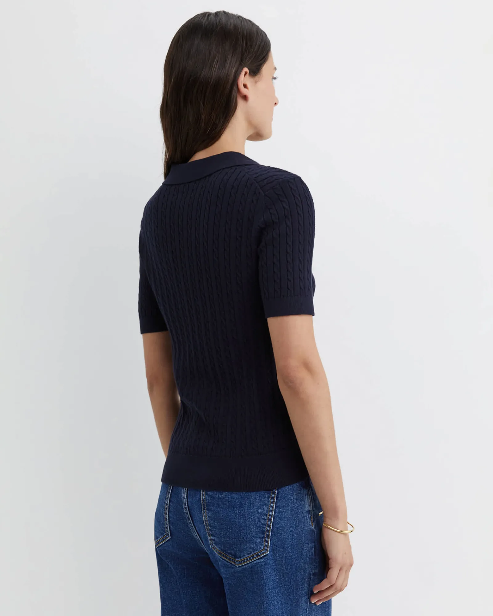 Outlet Sportscraft Elka Cable Polo in Navy