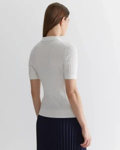 Hot Sportscraft Elka Cable Polo in White