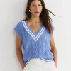 Sale Sportscraft Elka Cable V-Neck Vest in Belle Blue BelleBlue