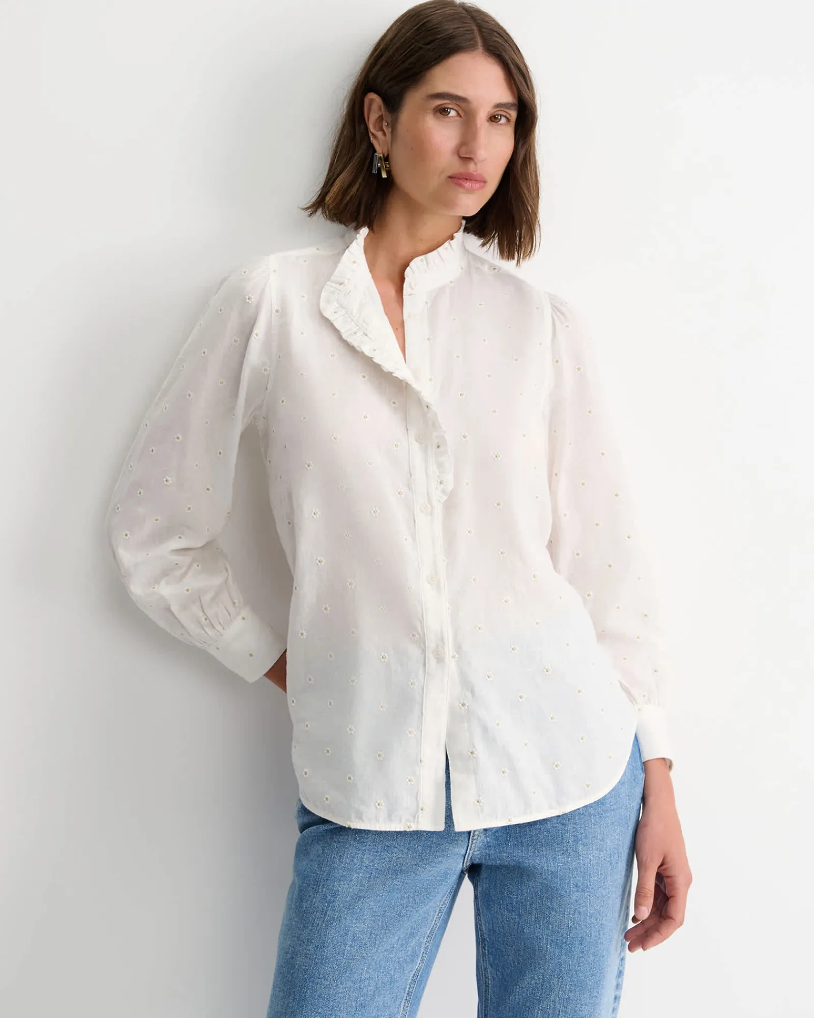 Online Sportscraft Emma Embroidery Blouse in White