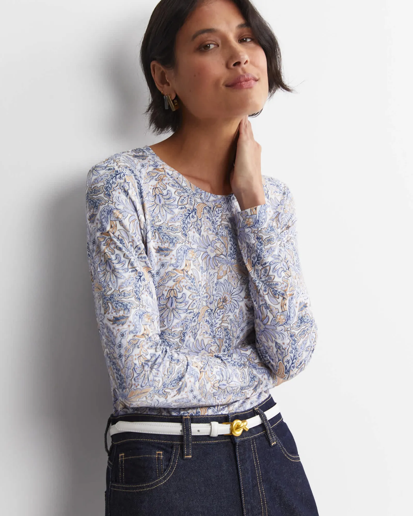 Discount Sportscraft Enzo Liberty Long Sleeve Magic Tee in Blue Multi BlueMulti
